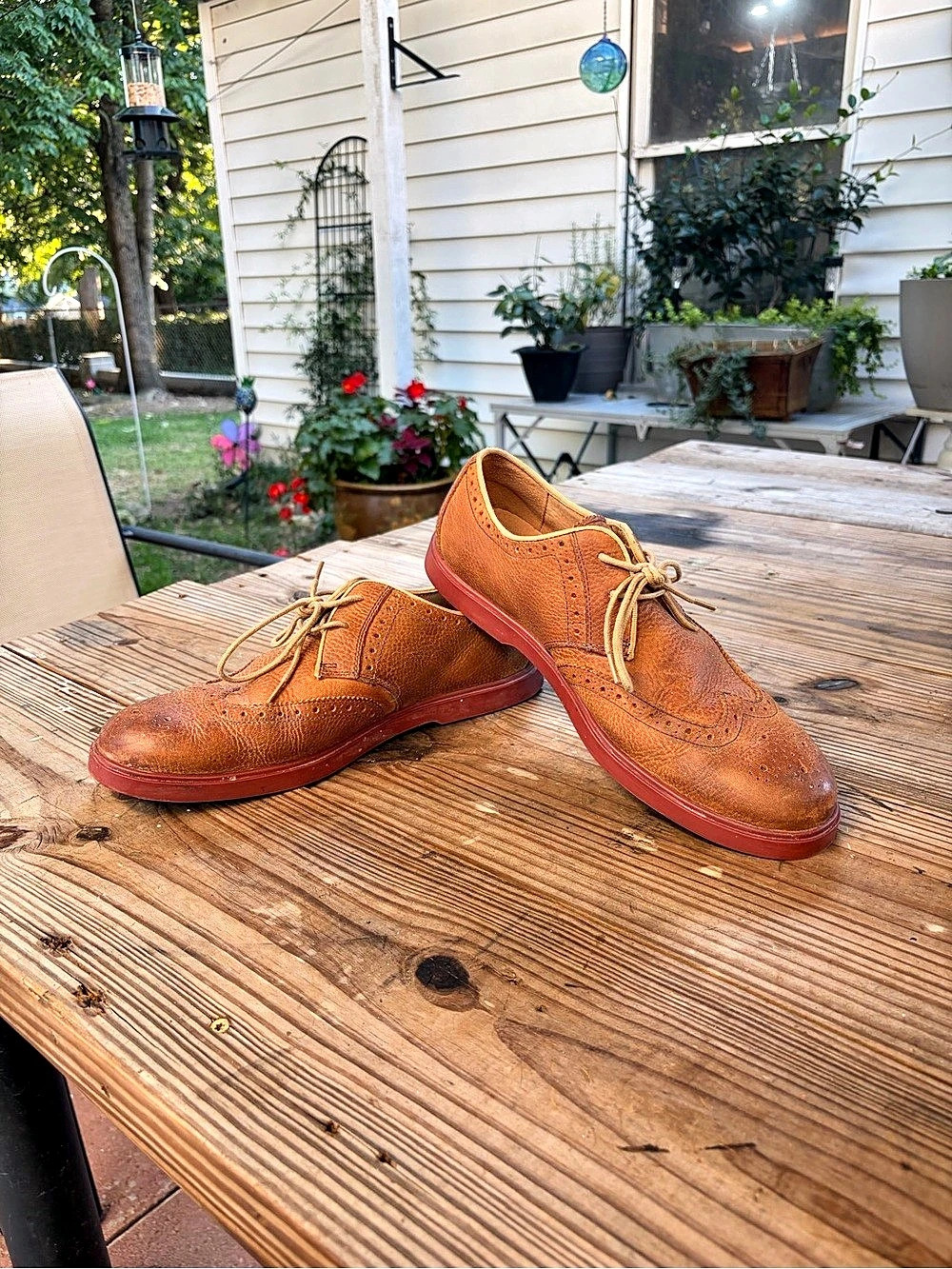 Polo Ralph Lauren Orrick Wingtip Shoes Men’s 9.5D Brown Leather Brogue Oxfords